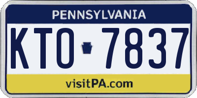 PA license plate KTO7837