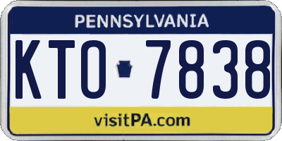 PA license plate KTO7838