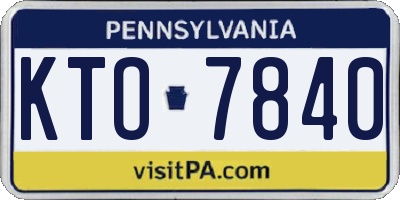 PA license plate KTO7840