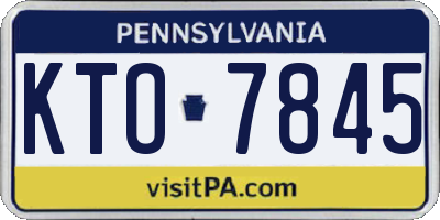 PA license plate KTO7845