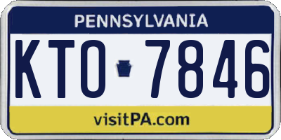 PA license plate KTO7846