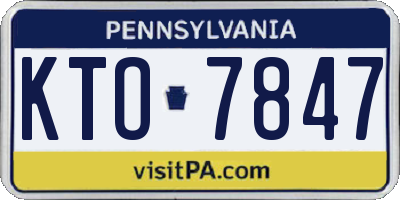 PA license plate KTO7847