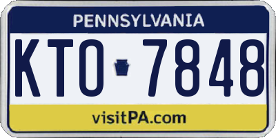 PA license plate KTO7848