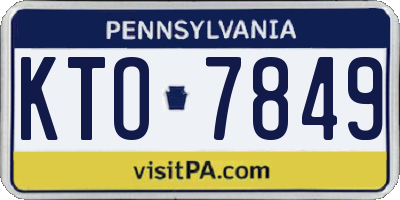 PA license plate KTO7849
