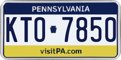 PA license plate KTO7850
