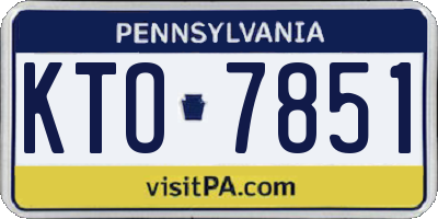 PA license plate KTO7851