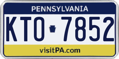 PA license plate KTO7852