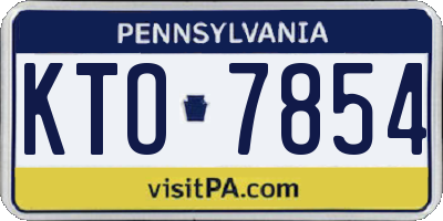 PA license plate KTO7854