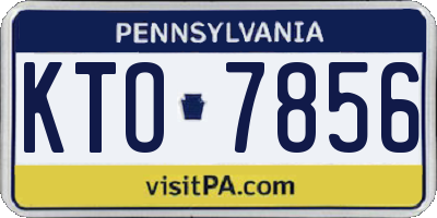 PA license plate KTO7856