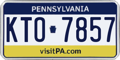PA license plate KTO7857