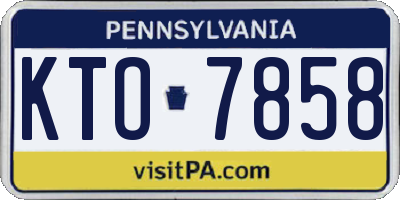 PA license plate KTO7858