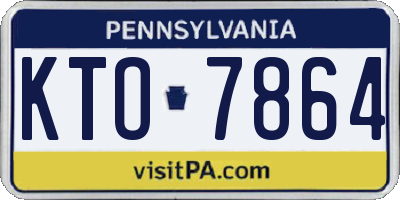 PA license plate KTO7864