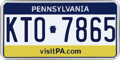 PA license plate KTO7865