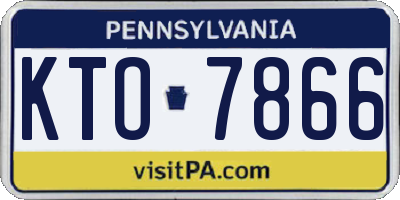 PA license plate KTO7866