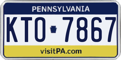 PA license plate KTO7867