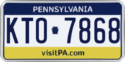 PA license plate KTO7868