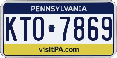 PA license plate KTO7869
