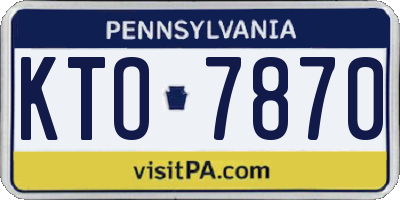 PA license plate KTO7870