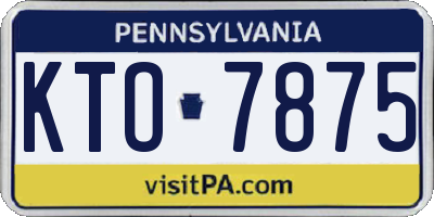 PA license plate KTO7875