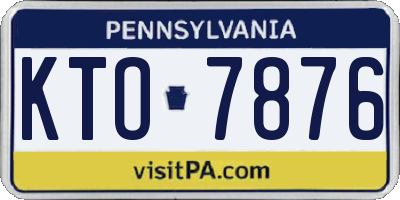 PA license plate KTO7876