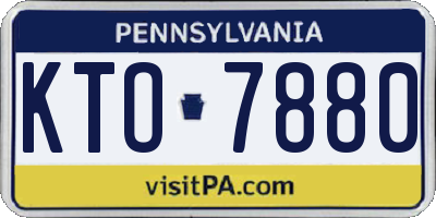 PA license plate KTO7880