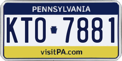 PA license plate KTO7881