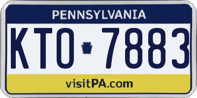 PA license plate KTO7883