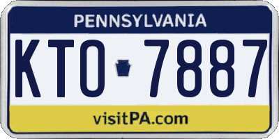 PA license plate KTO7887