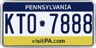 PA license plate KTO7888