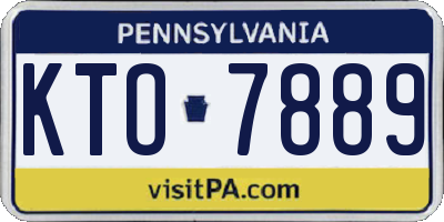 PA license plate KTO7889