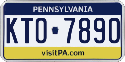 PA license plate KTO7890