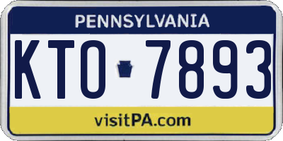 PA license plate KTO7893