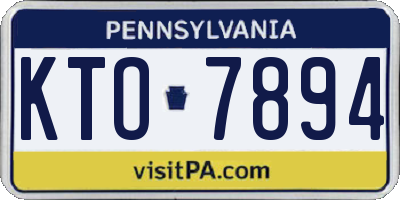 PA license plate KTO7894