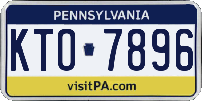 PA license plate KTO7896