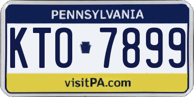PA license plate KTO7899