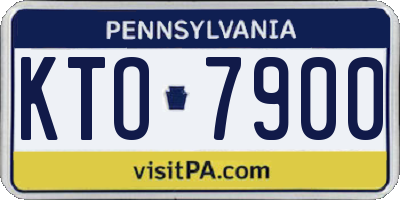 PA license plate KTO7900