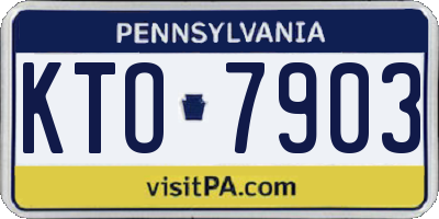 PA license plate KTO7903