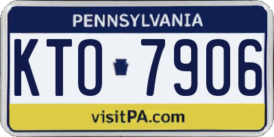 PA license plate KTO7906