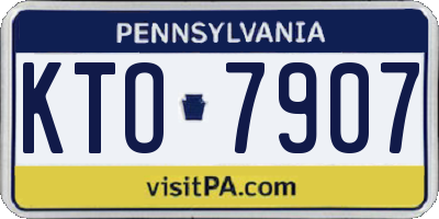 PA license plate KTO7907