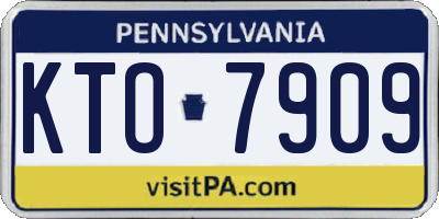 PA license plate KTO7909