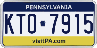 PA license plate KTO7915