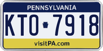 PA license plate KTO7918