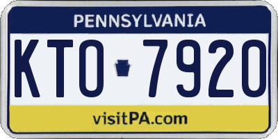 PA license plate KTO7920