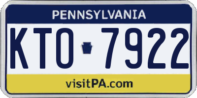 PA license plate KTO7922