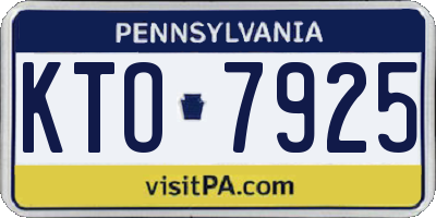PA license plate KTO7925