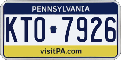 PA license plate KTO7926