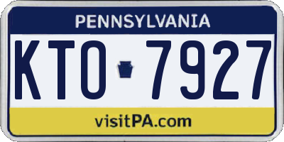 PA license plate KTO7927