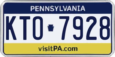 PA license plate KTO7928