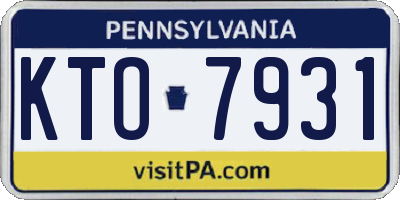 PA license plate KTO7931