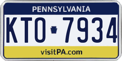PA license plate KTO7934